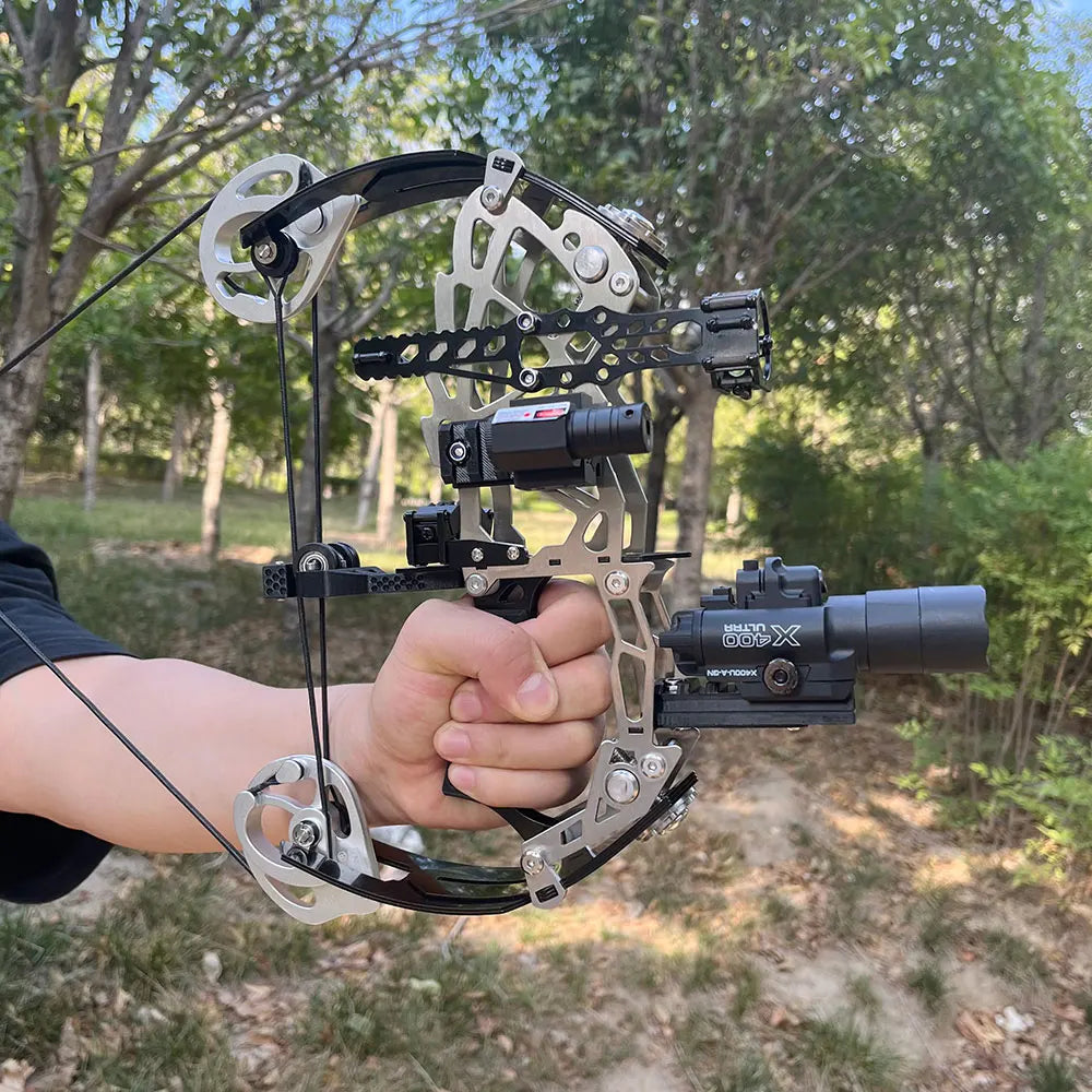 Archery Compound Bow 15-32lbs Adjustable Pulley Bow Right Hand Carbon Fiber Grip Target Practice Shooting Beginners Teen Youth