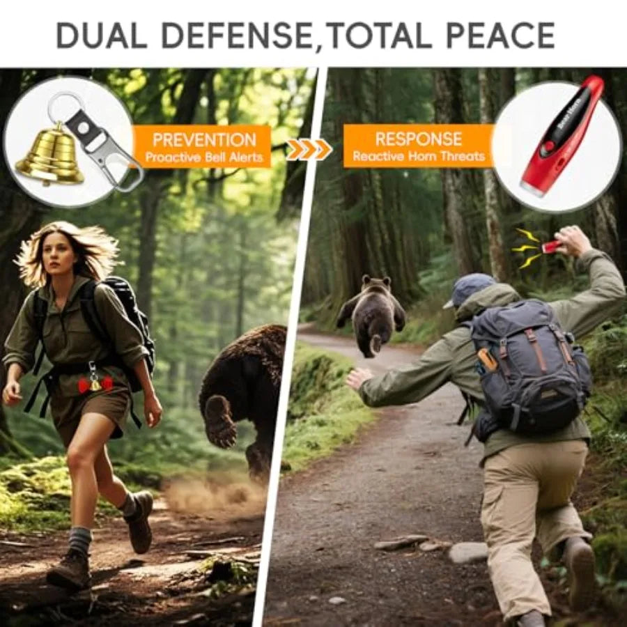 Loud Set to Scare Bears, Hiking Essentials for Women, Emergency Whistle and s for Hiking, Camping, Biking, Solid Brass Bear Det