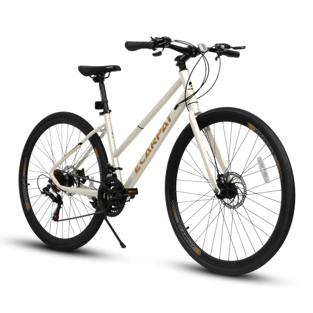 700Cx35 Road Bike for Adults and Students, 21-Speed Gear System, Premium Aluminum Alloy Wheels, Front & Rear Disc Brakes, Wear-Resistant Wide Tires, Ideal for Urban Commuting & Daily Transportation
