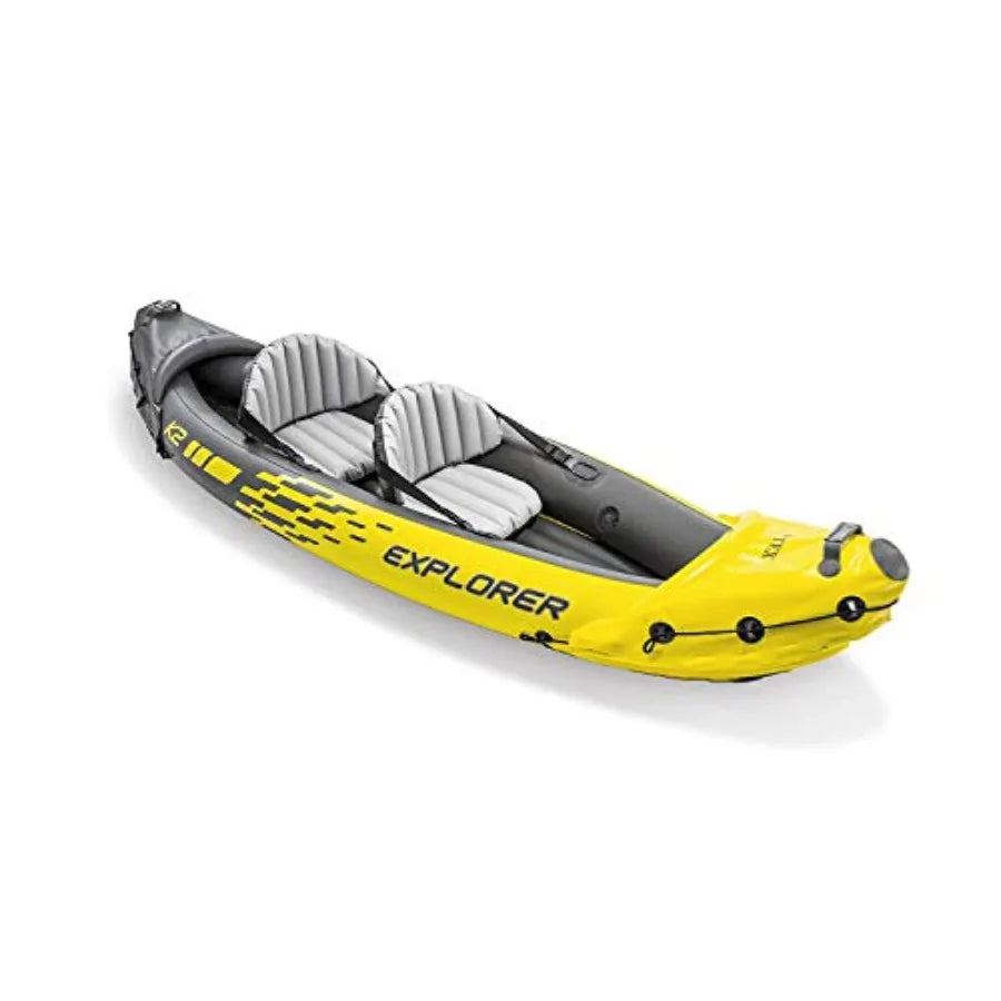 2-Person Inflatable Kayak with Oar and Pump in Blue for Outdoor Water Sports Durable PVC Material Compact Storage and Easy Setu