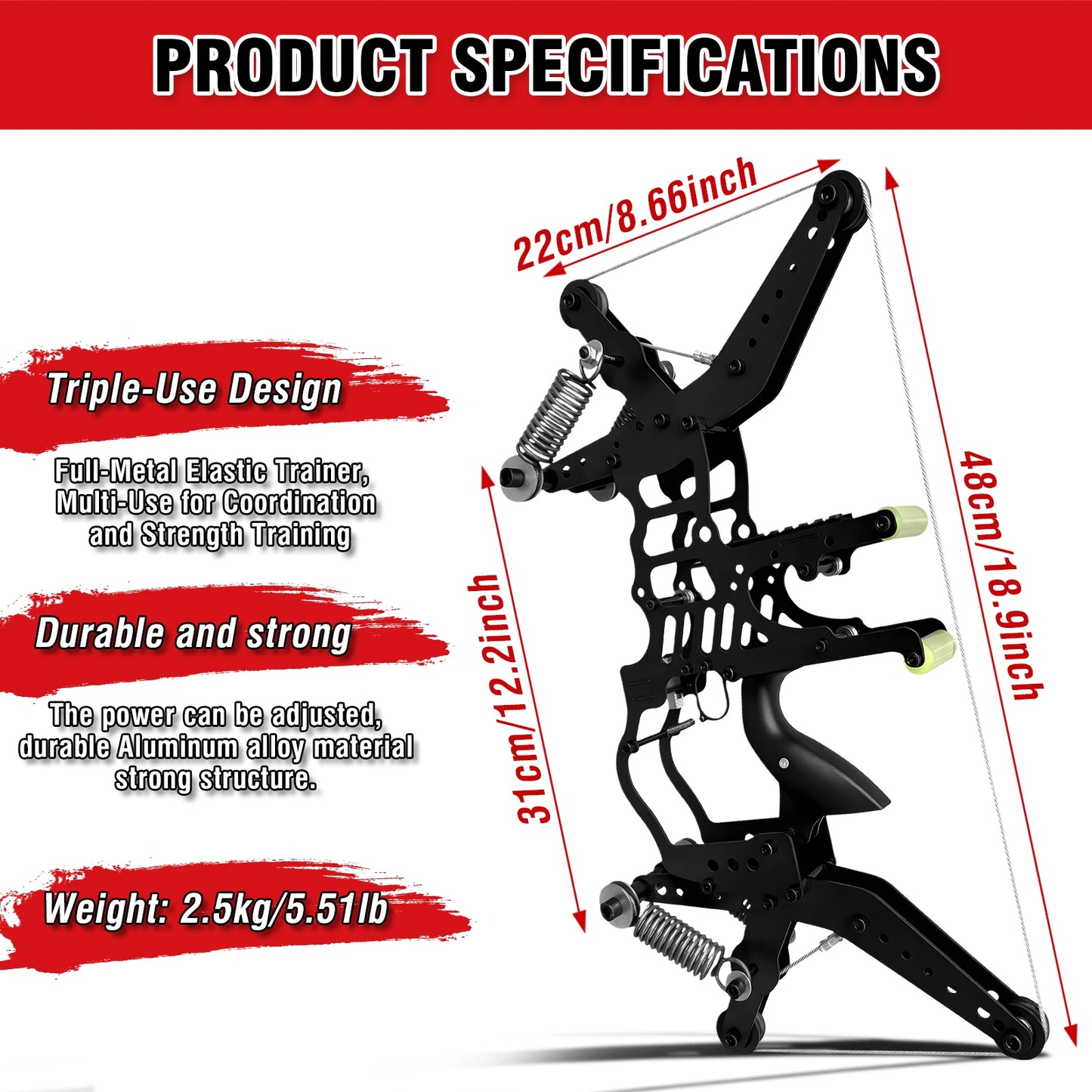 Full Metal Professional Compound Bow, Multi-Use Steel Ball, Arrow &Fishing Precision Shooting,Portable Long-Range Outdoor Target