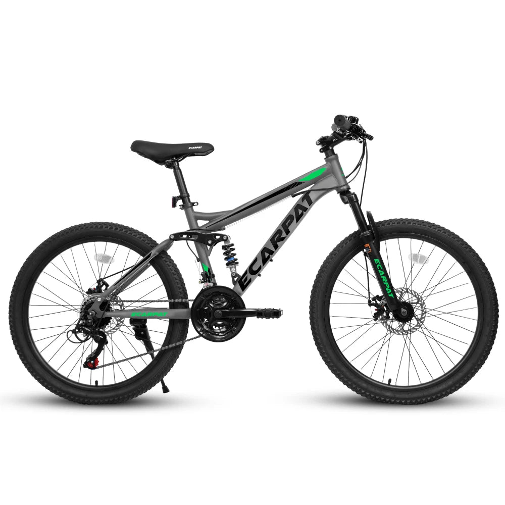 A2760  27.5 Inch Full Suspension Mountain Bike, Front and Rear Dual Shock Absorbers, Mechanical Disc Brakes, 21-Speed, Suitable for Men and Women, Ideal for Travel and Fitness Enthusiasts