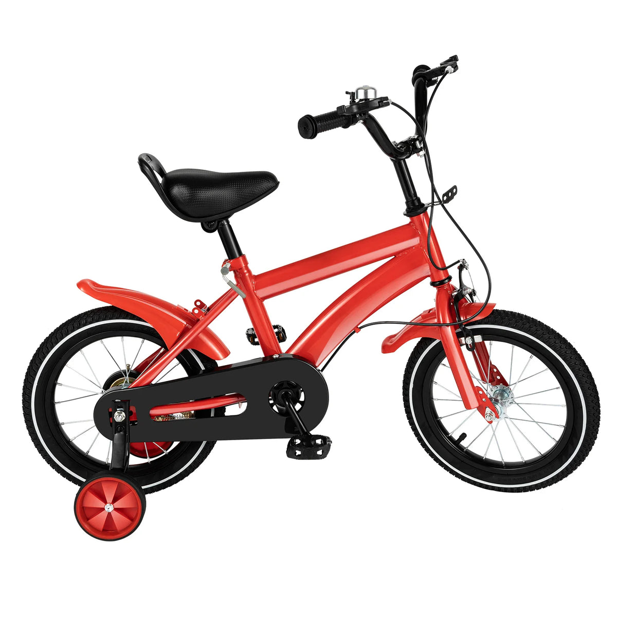 14inch Children's Bicycle with Training Wheel for 2-5 Year-Old Boys and Girls, Height Adjustable Kids Bike White/Yellow/Red/Blue