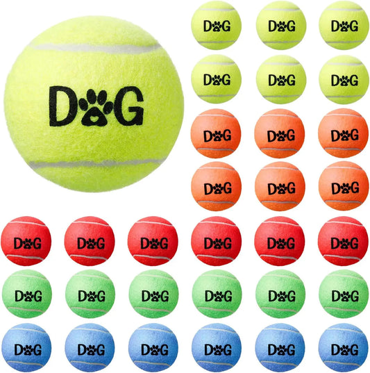 30 Pcs Small Tennis Balls for Dogs,2.5 Inch Pet Toys Bulk,Easy Catching Interactive Gifts for Indoor Outdoor Play Exercise