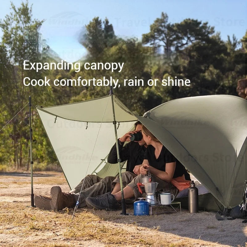 Naturehike Mongar Pro Camping Tent Travel 20D Nylon Tent 1/2/3Person Waterproof Backpacking 3 Season Ultralight Tent with Canopy