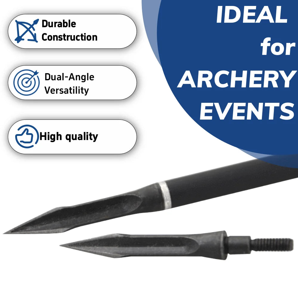 Hunting Arrowheads 12Pcs High Carbon Steel General Thread 112gr Broadheads for Recurve Compound Bow Archery Shooting Target Practice Outdoor Hunting Durable Corrosion-Resistant Accessories