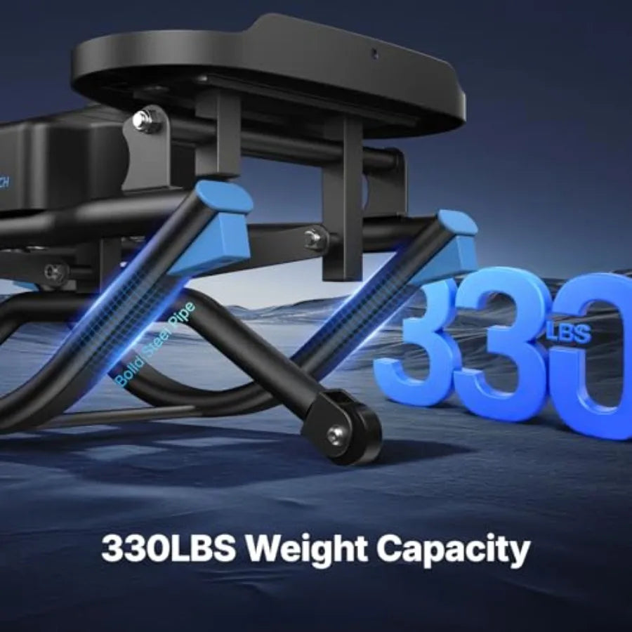 Rocking Stepper Ski Machine with 3D Motion Stepper Design for Home Workout - 330 lbs Capacity Compact Space-Saving Desig