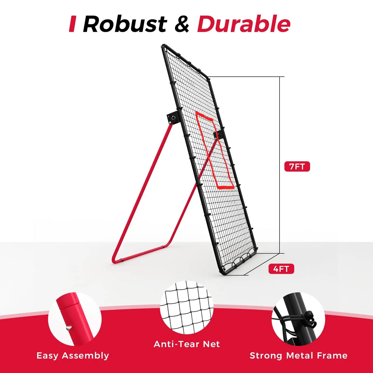 Adjustable Volleyball Rebounder Net, 7x4 ft Large Training Bounce Back Net for Bumping, Spiking & Setting – Sturdy, Multi-Angle