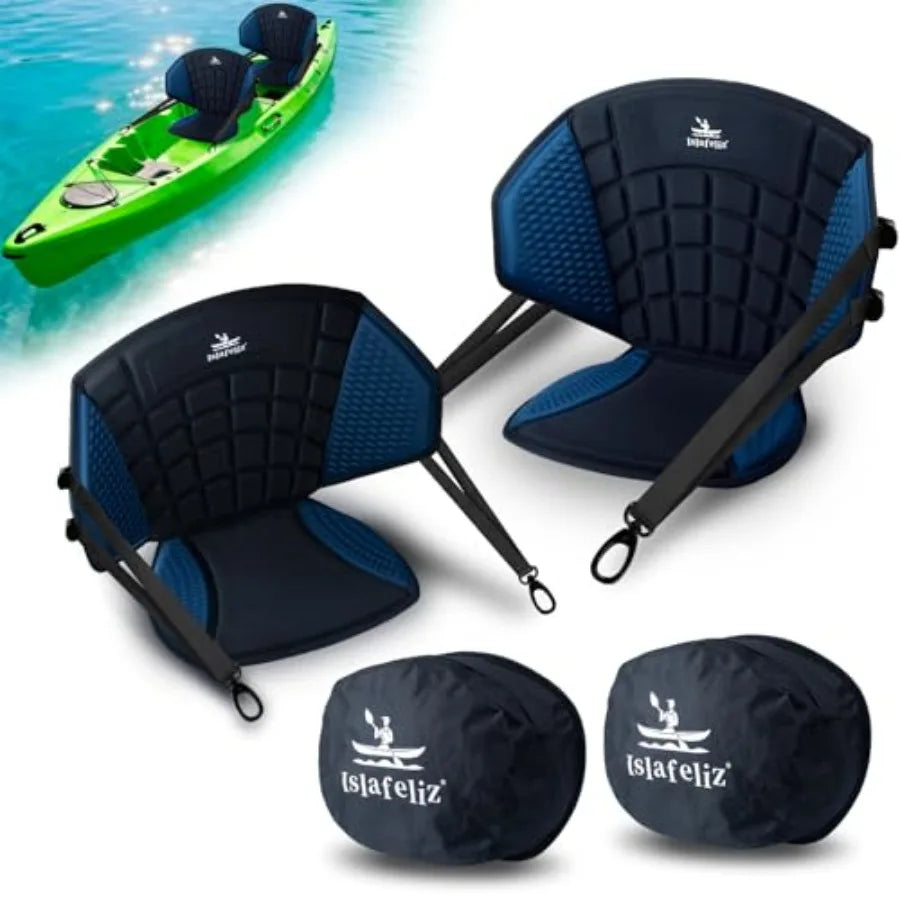Upgraded Kayak Seat with Back Support and Enhanced Side Support, Universal Folding Paddle Board Seat for Inflatable Kayak, Cano