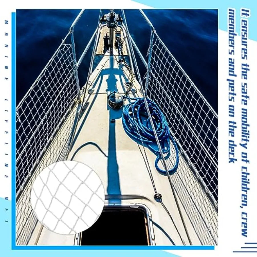 Boat Safety Lifeline Netting Marine Sailboat Guardrail Nylon Net Deck Netting for Pets Crews and Equipment Safely on Deck Marin