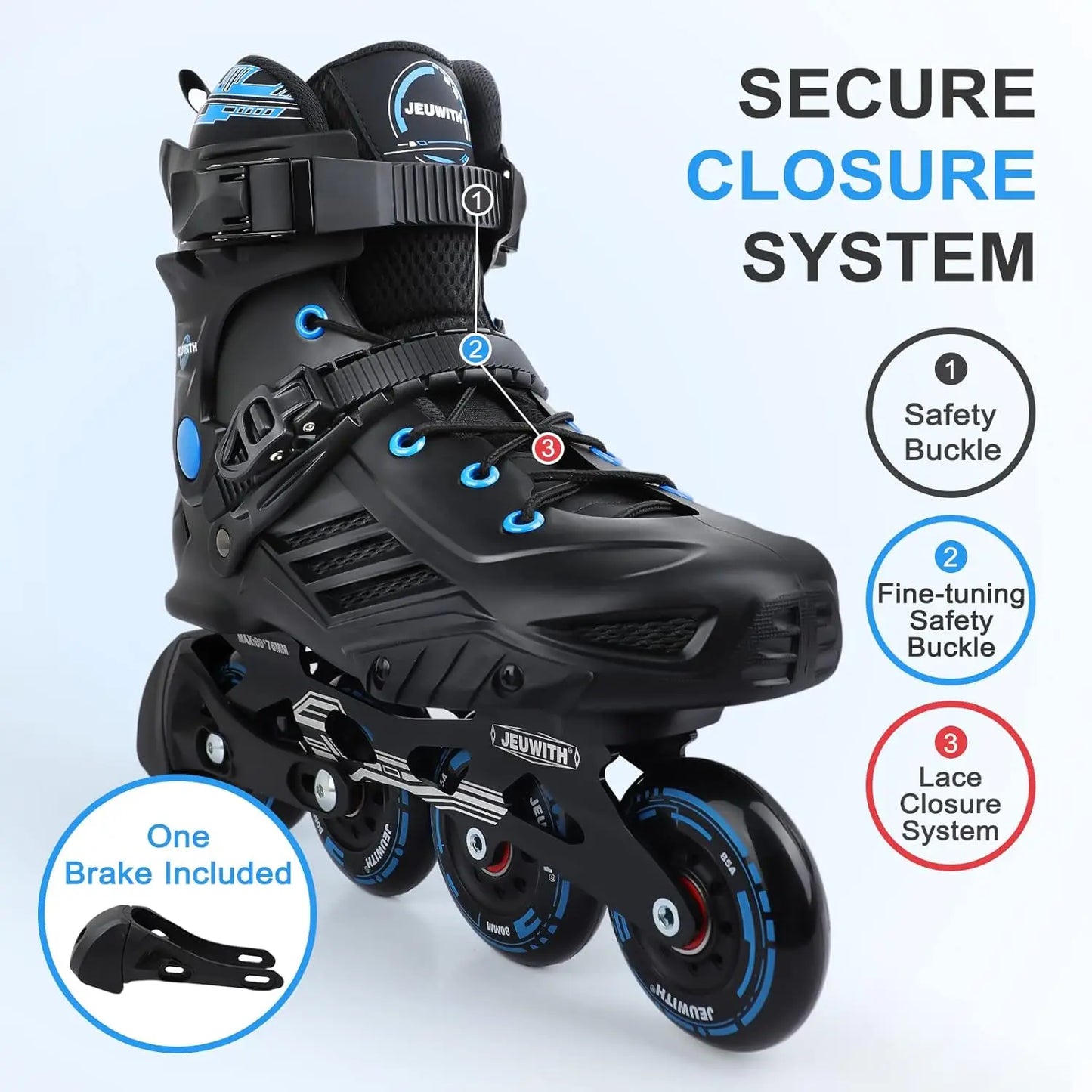 Unisex Inline Skates with Aluminum Frame, Breathable Design, Triple Protection for Outdoor Fitness