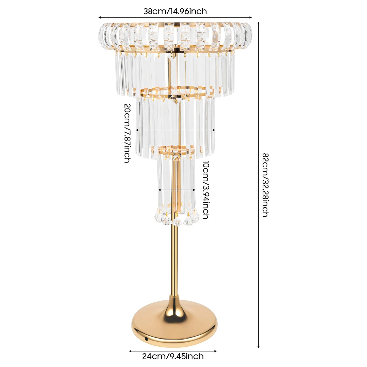 Crystal Wedding Flower Stand, 5 Tier Crystal Flower Stand with Ice Curtain and Gold Frame, Wedding Centerpiece Decor