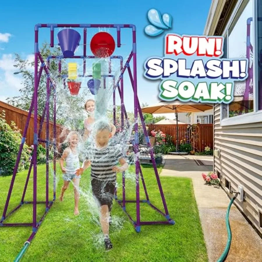 PUDDLE SPLASHERS Outdoor Water Play for,Backyard Waterpark Sprinkler Summer Toy, Fun Outside Play Structure for with Sprinkler,