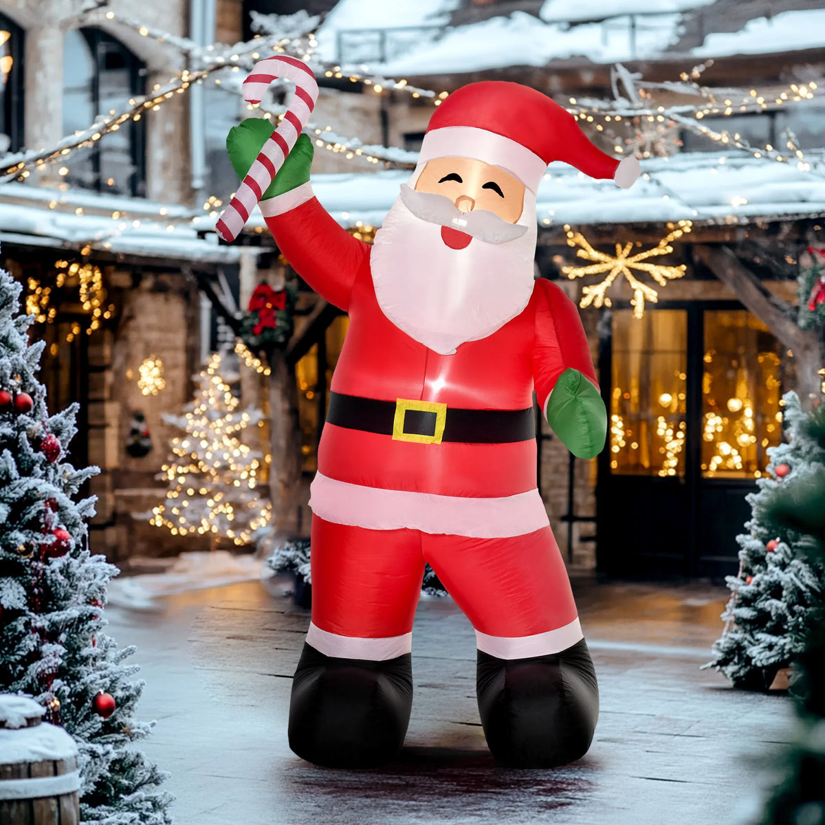 8' Christmas Inflatable Santa Claus with Candy Decor Outdoor Light Up LED