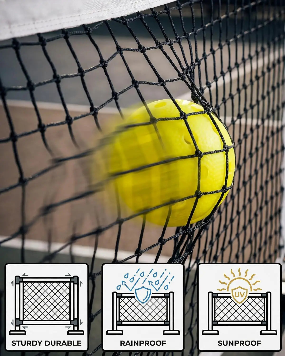 Tacleekii Outdoor Pickleball Net System 22FT Regulation Net for Driveway, Backyard, Park, Beach & Camping, Heavy Duty Metal Frame, Portable, Easy Setup, Includes 4 Paddles & Carry Bag