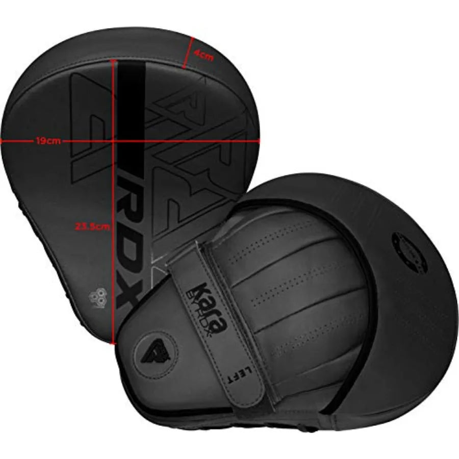 Boxing Pads Curved Focus Mitts, Maya Hide Leather Kara Hook and jab Training Pads, Adjustable Strap Ventilated, MMA Muay Thai K