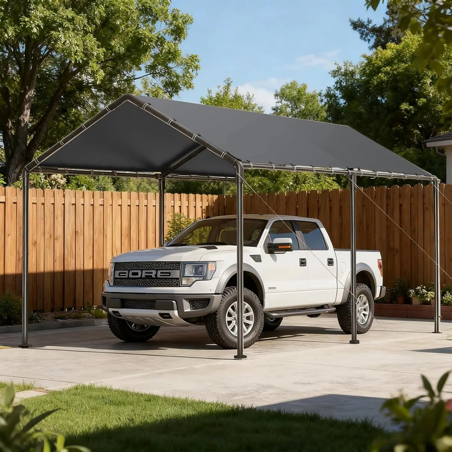 10x20 Heavy Duty Carport, Outdoor Carport Shelter with Reinforced Frame and Stakes, Waterproof Garage Car Port Tent, Customized