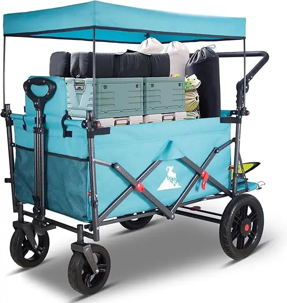 Foldable Trolley with Quick-release Wheels and 2 Seats; Heavy-duty Multi-purpose Trolley