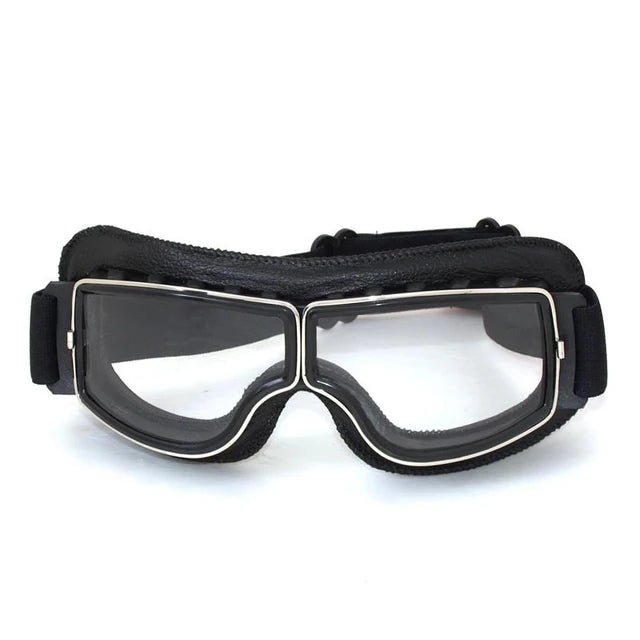 Motorcycle Glasses Windproof Motorcycle Helmet Glasses Sunglasses Retro Universal Folding Leather Retro Motorcycle Accessories