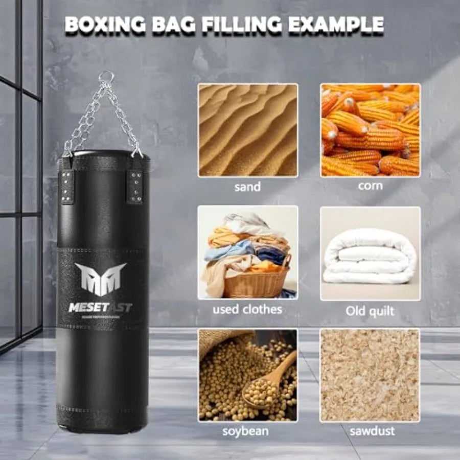 Punching Bag for Teenagers, 2.7ft Punching Bag with 8 OZ Boxing Gloves for Youth Boxing MMA Karate Kickboxing - Unfilled