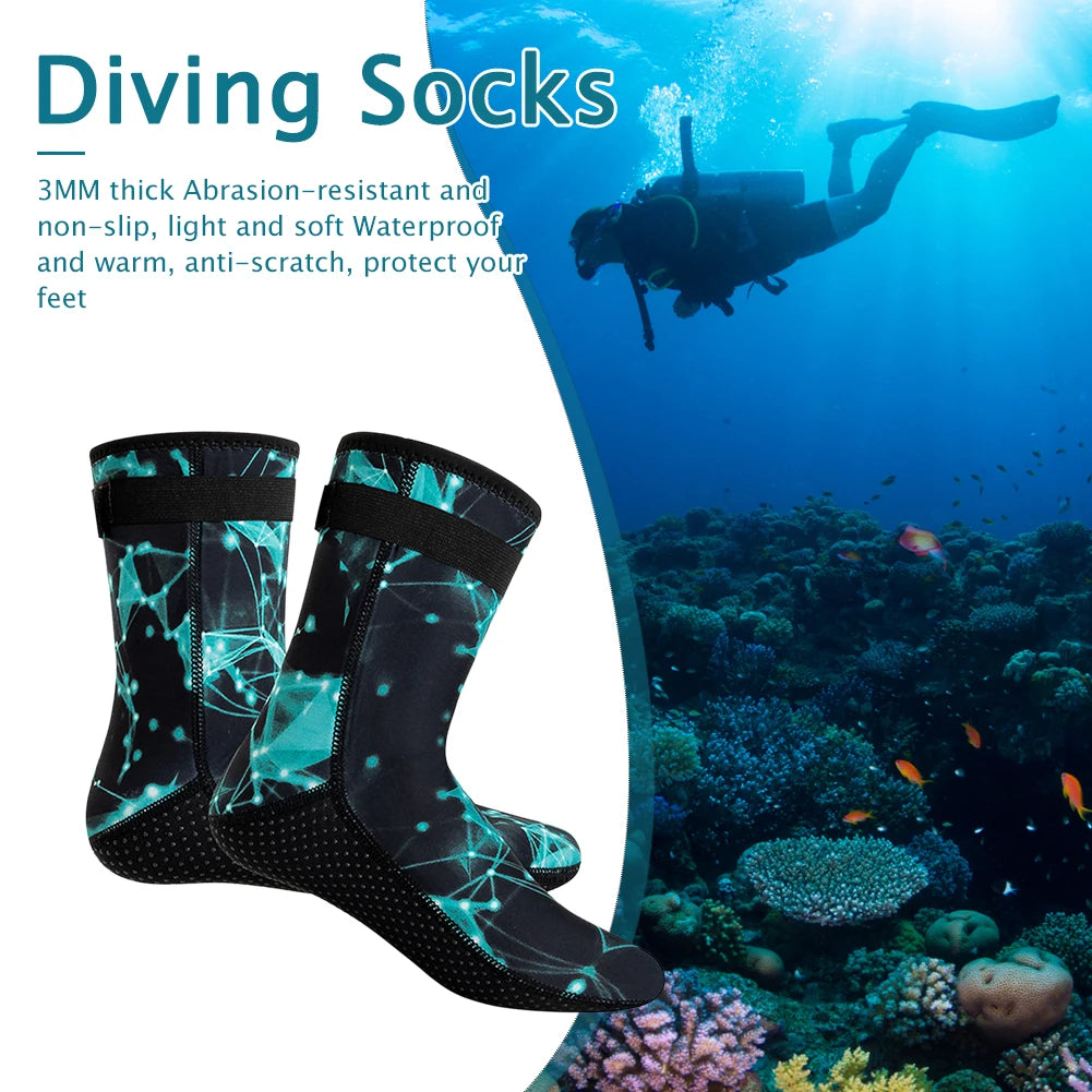 Snorkeling Spearfishing Socks Unisex Winter Warm Diving Surfing Boots Neoprene Anti Slip Portable Lightweight for Water Sport