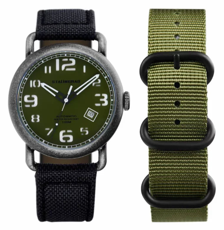 STALINGRAD Original Genuine Mechanical Men's Watch 8215 Movement with Luminous Display, 100 Meter Waterproof, Comes with a Strap