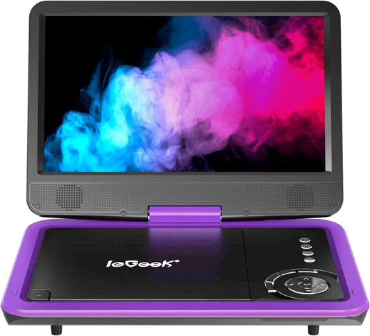 ieGeek Portable DVD Player 12.5", with 10.5" HD Swivel Screen, Car Travel DVD Players 5 Hrs Rechargeable Battery