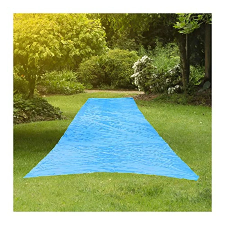 Super Slip Lawn Water Slide Jumbo for adults and teens, polyethylene, powder blue, 50 ft x 12 ft with hold steady stakes, made