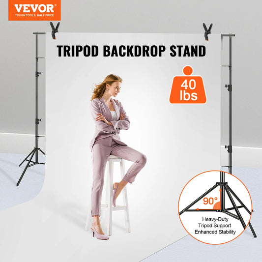 SucceBuy 12 x 10ft/10ft x 10ft  Heavy Duty Backdrop Stand Height Adjustable Photography Backdrop Stand for Party Wedding Display