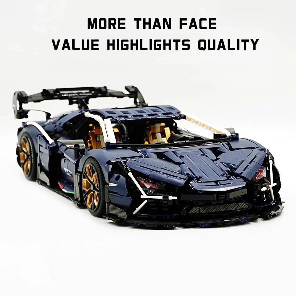 1:8 Scale High Tech Super Speed Car Model Building Blocks Technical Sports Car Bricks Assembly Difficult Ser Gift For Room Decor
