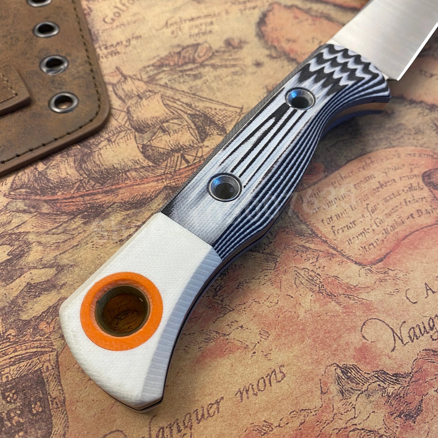 Meatcrafter 15500 High-Strength Large Straight Knife D2 Steel Blade Outdoor Tactical Camping Hunting Survival Tool Men's Gift