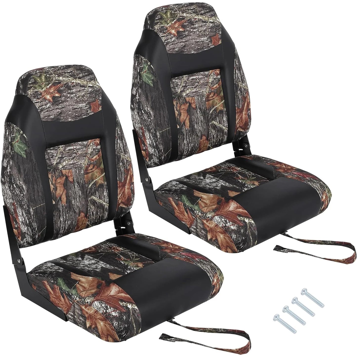 2 Pack High Back Folding Boat Seats,Thickened Sponge Padding, Waterproof, Folding Marine Chairs for Fishing, Canoe, Speedboat