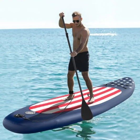 Inflatable Stand Up Paddle Board for surf and calm water use PVC material blue color ultra-stable 10 x 30 design with anti-slip