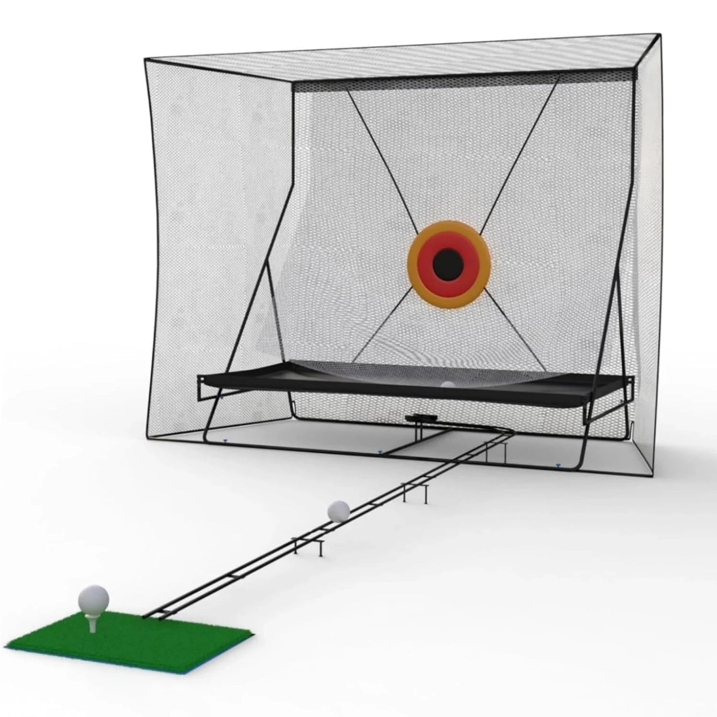 Golf Practice Net (305 x 244 cm) with Ball Return (335 cm) and Ball Blanket, Large Golf Training Net for Chipping and Swing with Target, Robust Net with Carry Bag