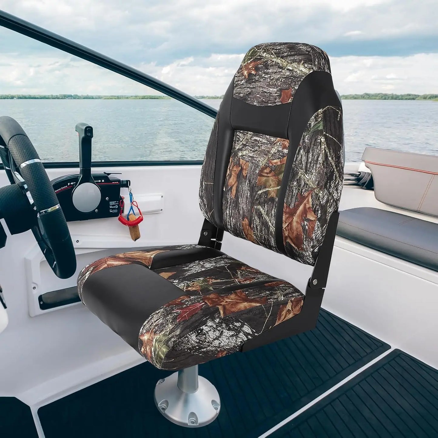 2 Pack High Back Folding Boat Seats,Thickened Sponge Padding, Waterproof, Folding Marine Chairs for Fishing, Canoe, Speedboat