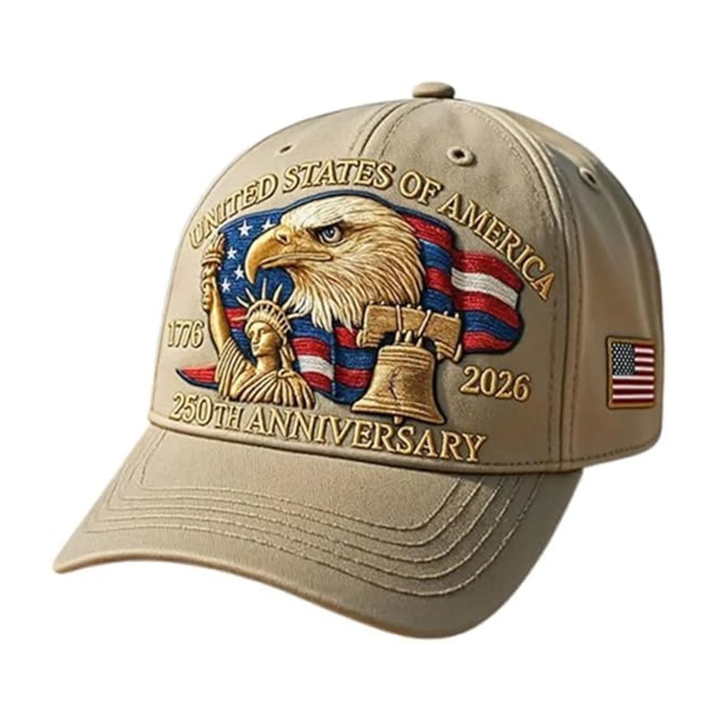 Breathable Patriotic Baseball Cap US 250th Anniversary Cap Retro Washed Versatile Patriotic Cap US 250th Anniversary Tribute Hat