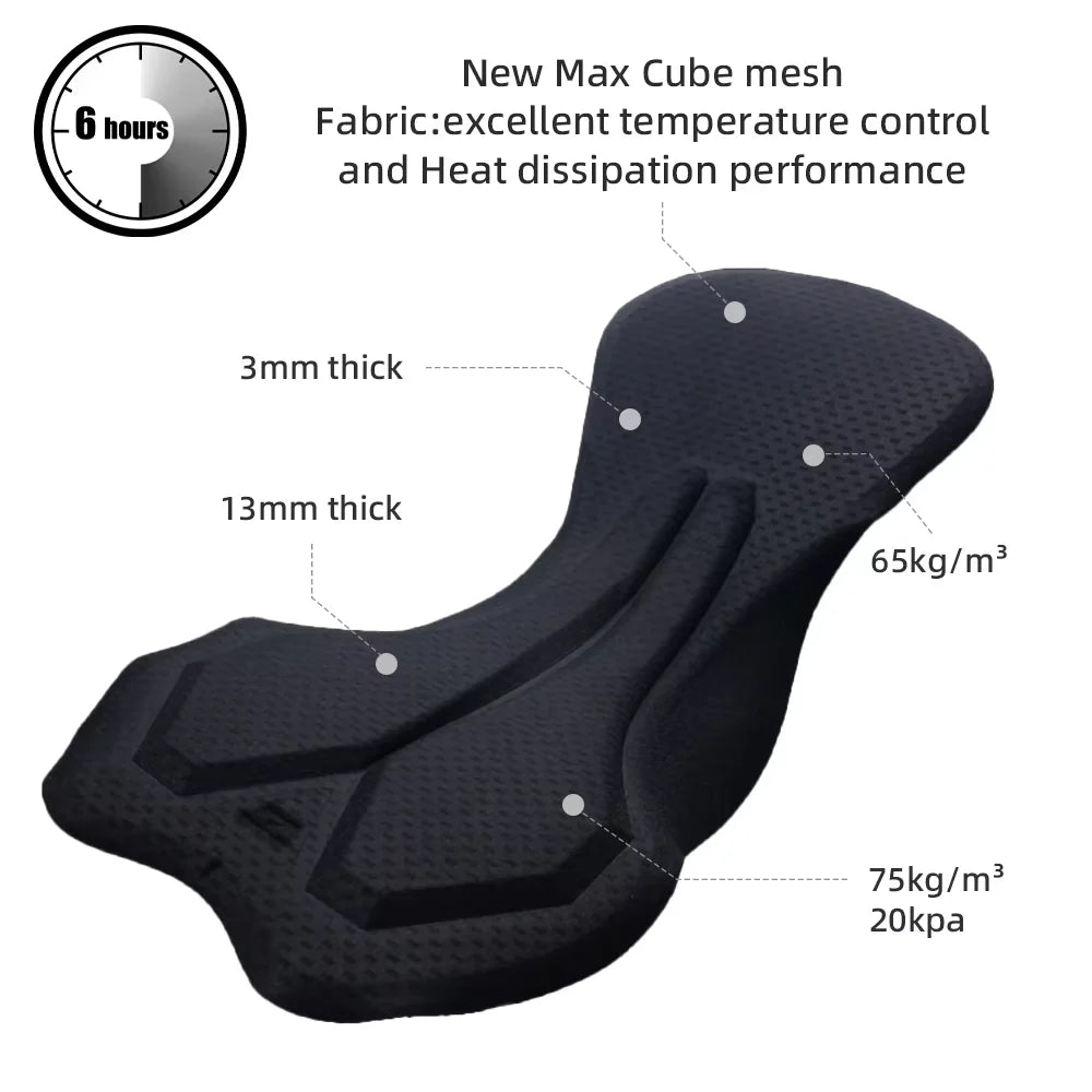 YKYWBIKE Men's Cycling Bib Shorts 6 Hours Padded Belgium Padding Road Bike Bibs Bicycle Tights Cycling MTB Bib Pants