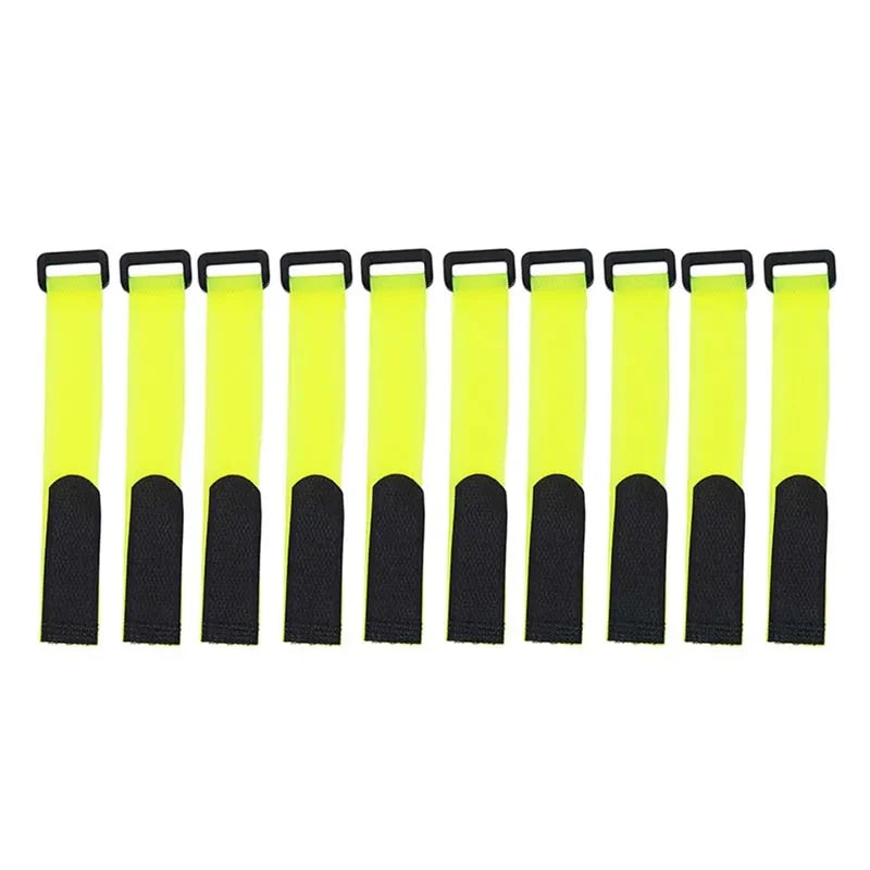 10pcs/set Reusable Fishing Rod Tie Holder Strap Suspenders Fastener Hook Loop Cable Cord Tie Belt Fishing Tackle Box Accessories