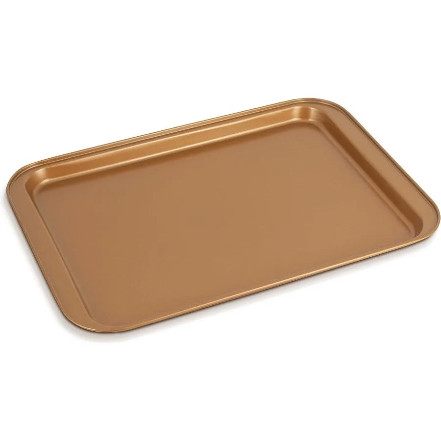 Copper Nonstick Bakeware Set 6 Piece - Cake Pans Cupcake Tray Cookie Sheets for Baking Easy Release Even Heating Nonstick Kitch