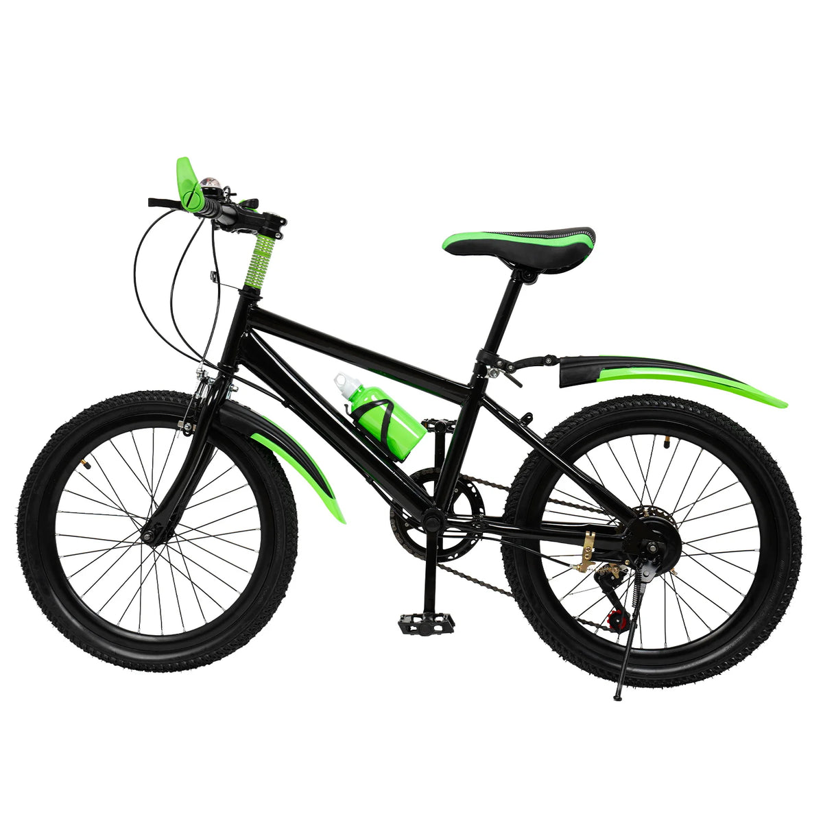 130-150cm Kids Mountain Bike for Ages 4-7, 7-Speed Gears with Front/Rear Brakes, Adjustable Seat, 85kg Max Load