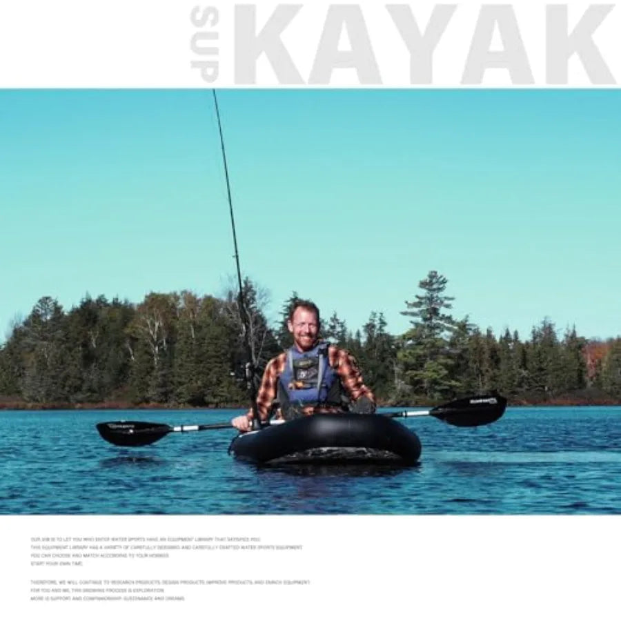 Inflatable Kayak For Fishing And Touring, Pvc Material, Blue Color, Lightweight And Portable With Detachable Seat