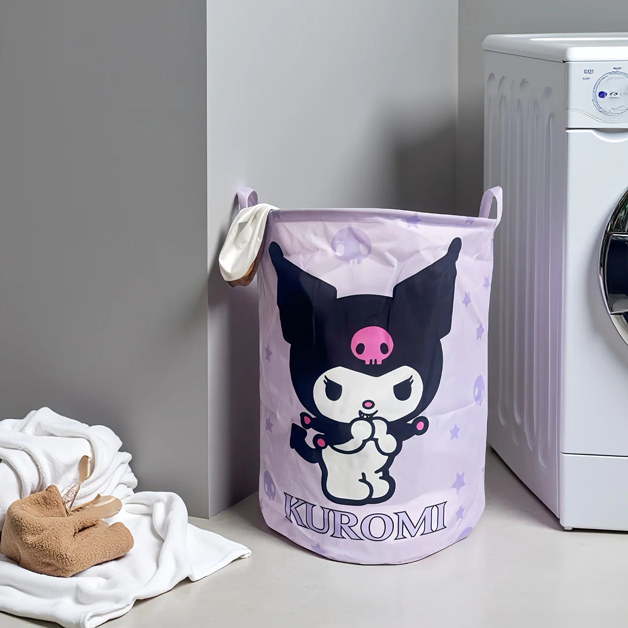 Sanrio Laundry Basket - Cartoon Folding Storage Basket, Sturdy Handle, Portable, Can Store Dirty Clothes and Toys, Durable