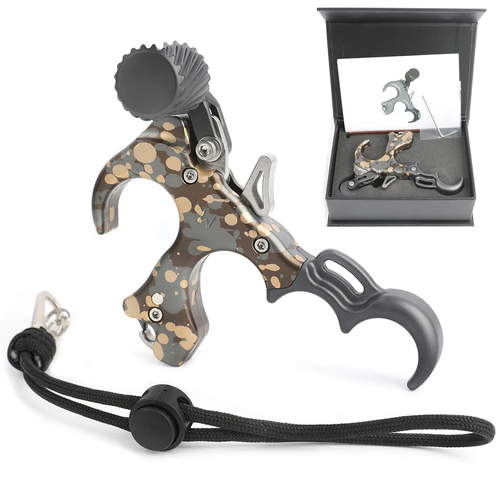 Bow Release Aid, 3/4 Finger Adjustable Grip, Smooth Thumb Trigger for Compound Bow, Target Practice & Outdoor Shooting Accessories