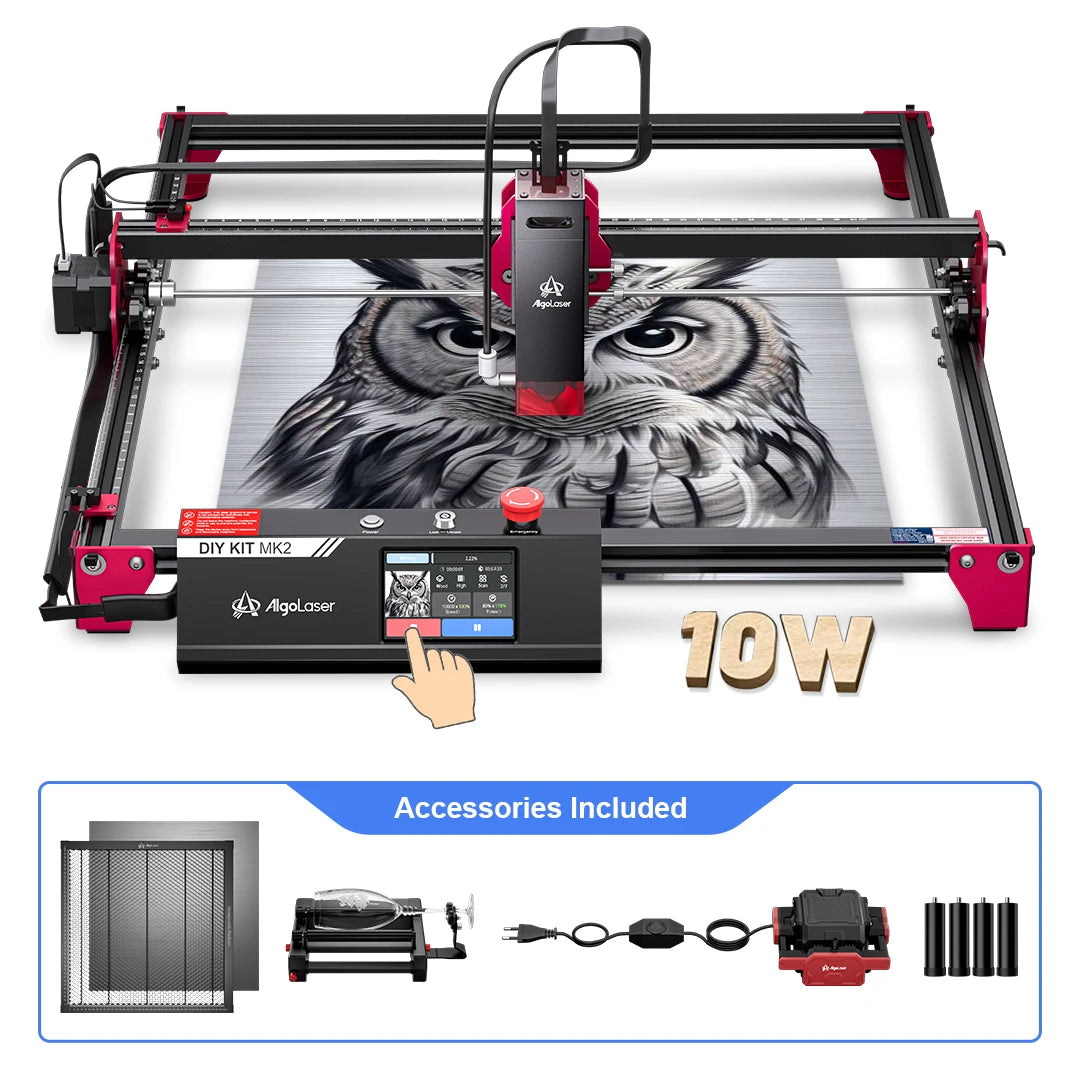 Algolaser DIY Table 40*43cm CNC Laser Cutter Engraver 3.5” Touch Scree Phone&WiF Metal Wood CNC Lase Cutting Engraving Machine