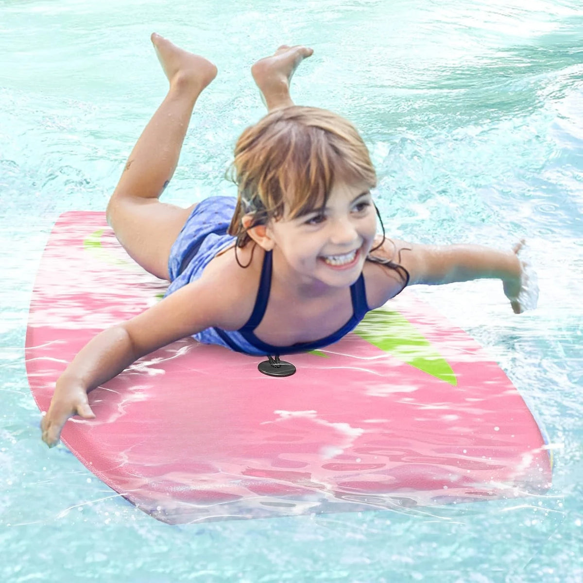 Lightweight EPS Foam Core Body Board With Anti-Slip Surface Wrist Leash For Beach Surfing Wave Riding Sea Water Sports Snorkeling Vacation Pool Outdoor Activities For Adults Teens Kids
