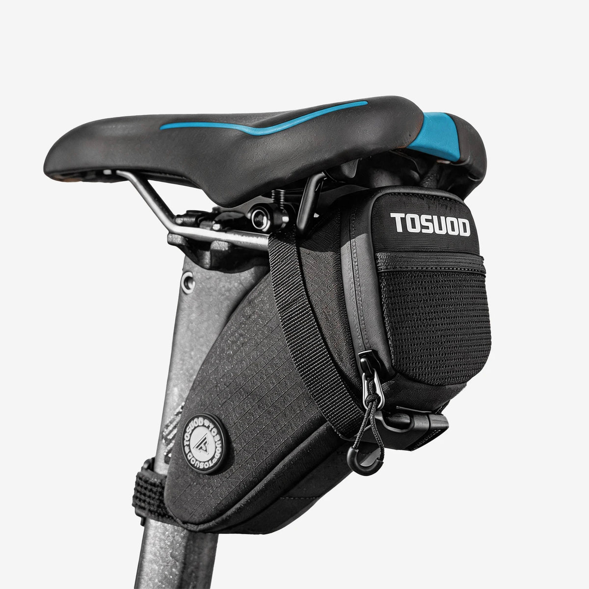TOSUOD Bicycle Saddle Bag With Waterproof Taped Zipper Bike Tail Bag Portable Reflective Mini Cycling Storage Bag Easy Installation With Velcro Design Bike Accessories