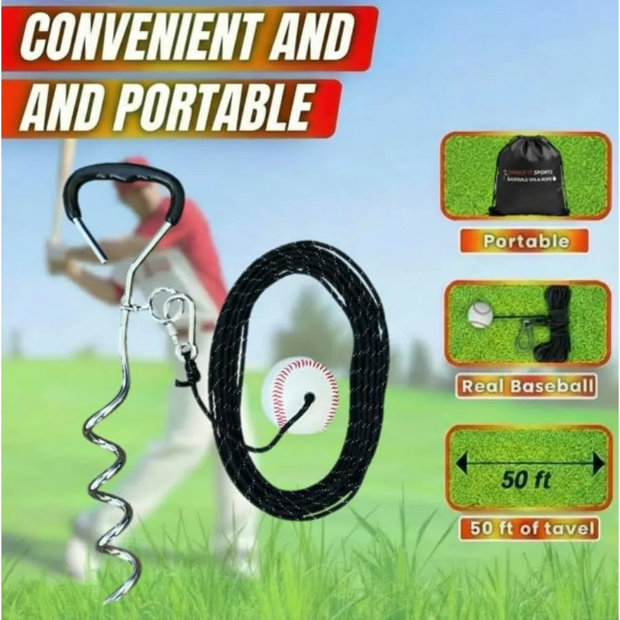Baseball Softball Swing Trainer Practice Your Swing in The Backyard with a Real Ball Get 50 Feet of Flight Feedback Ages