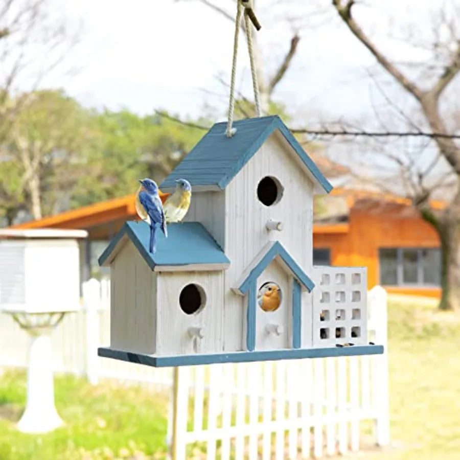 Birdhouse Premium Bluebird Houses for Outside Attract Beautiful Birds to Your Garden and Yard Durable Outdoor Birdhouses 3 Hole