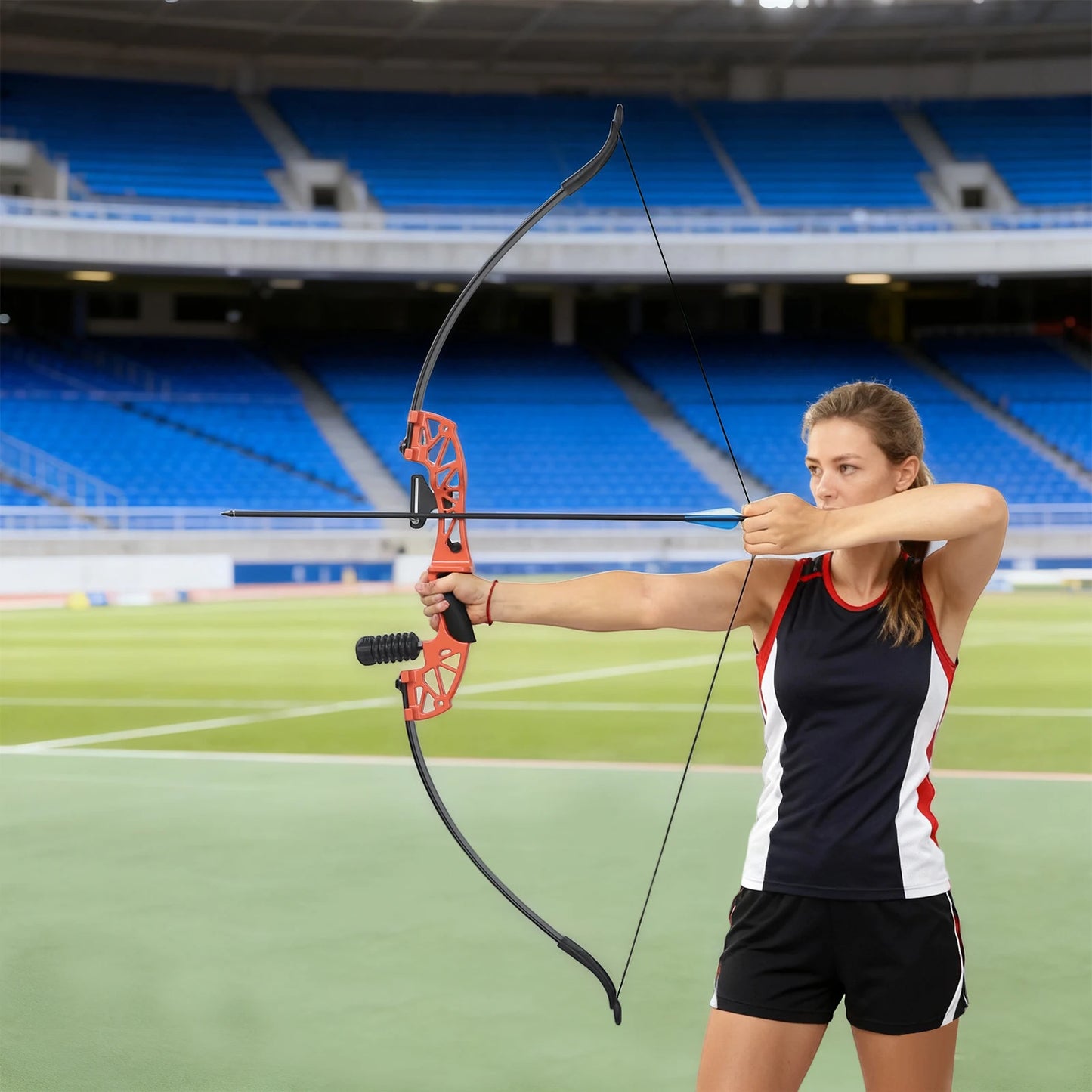 Takedown Handle Recurve Bow Set Right-handed Recurve Bow Archer Shooting Target Hunting Carbon Arrow for Household Archery Gyms