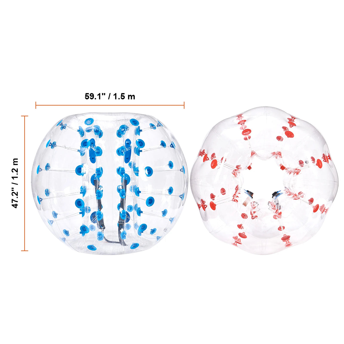 SucceBuy 2-Pack 5FT/1.5M Inflatable Bumper Balls Thick Bubble Soccer Balls 0.8mm  Inflatable Zorb Balls for Adults or Children